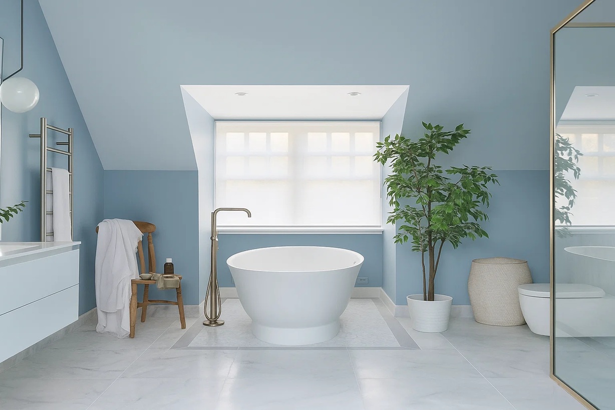 Modern hotel shower interior