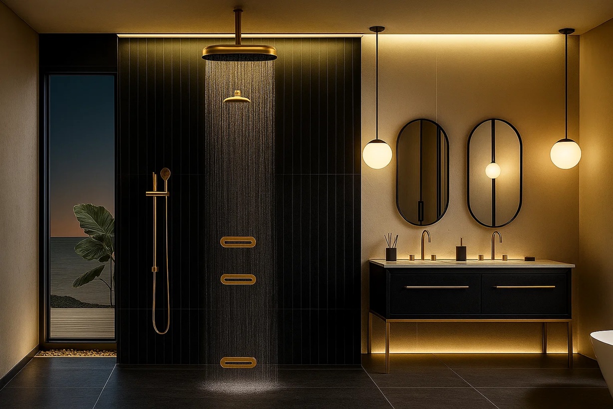 The Conrad open concept shower