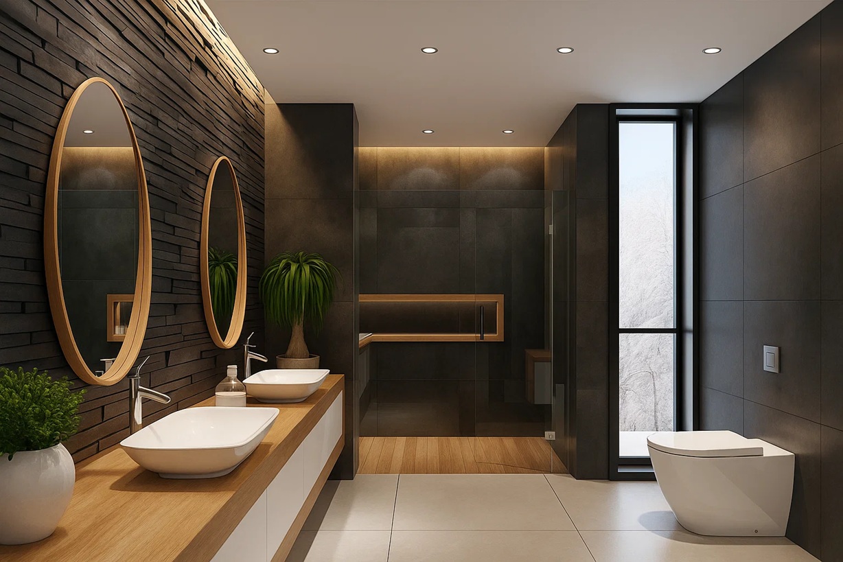 Natural textures stone and wood