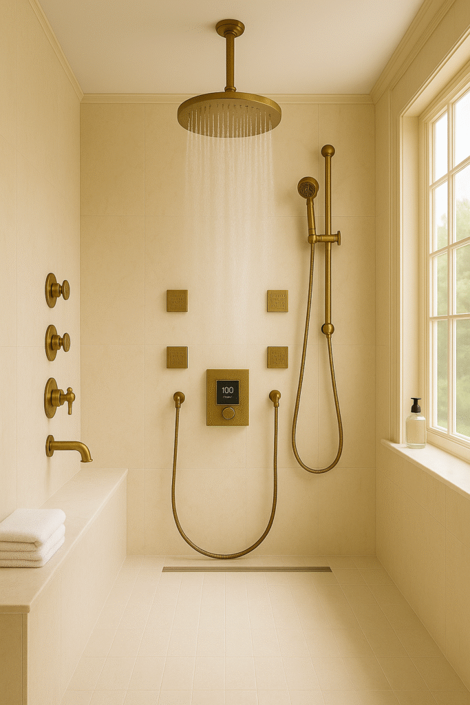 Smart shower system infographic for top rated spa showers