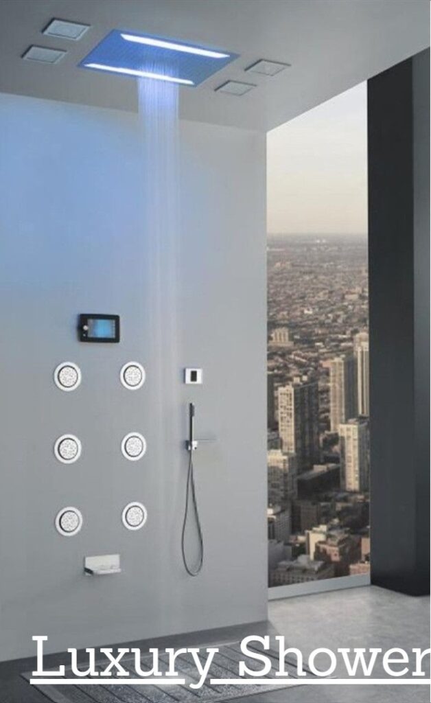 Map and imagery of hospitality shower reference projects