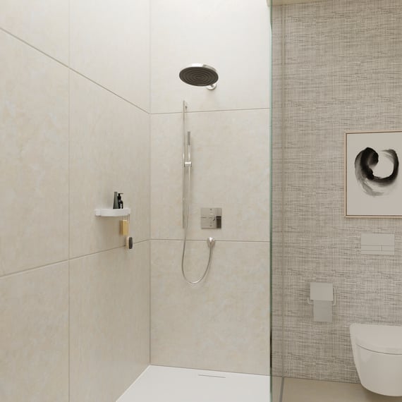 Modern thermostatic shower trim and hand shower