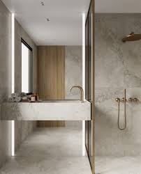 Atmospheric bathroom with soft lighting and modern fixtures