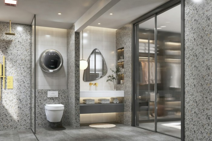 Alternate shower system concept with rainfall and mist options