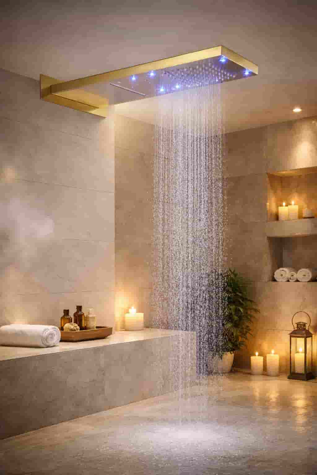 Spa-style luxury bathroom with sleek walk-in shower and calming neutral finishes