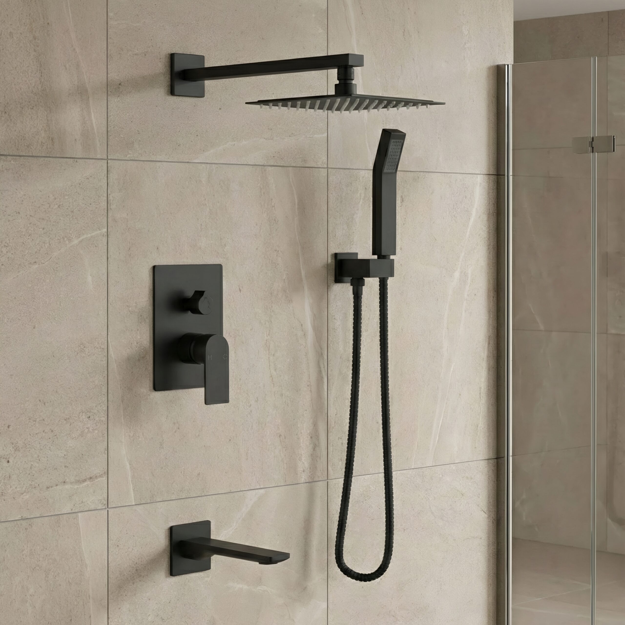 Minimalist Japanese-inspired shower design inspiration for Aman Kyoto research example