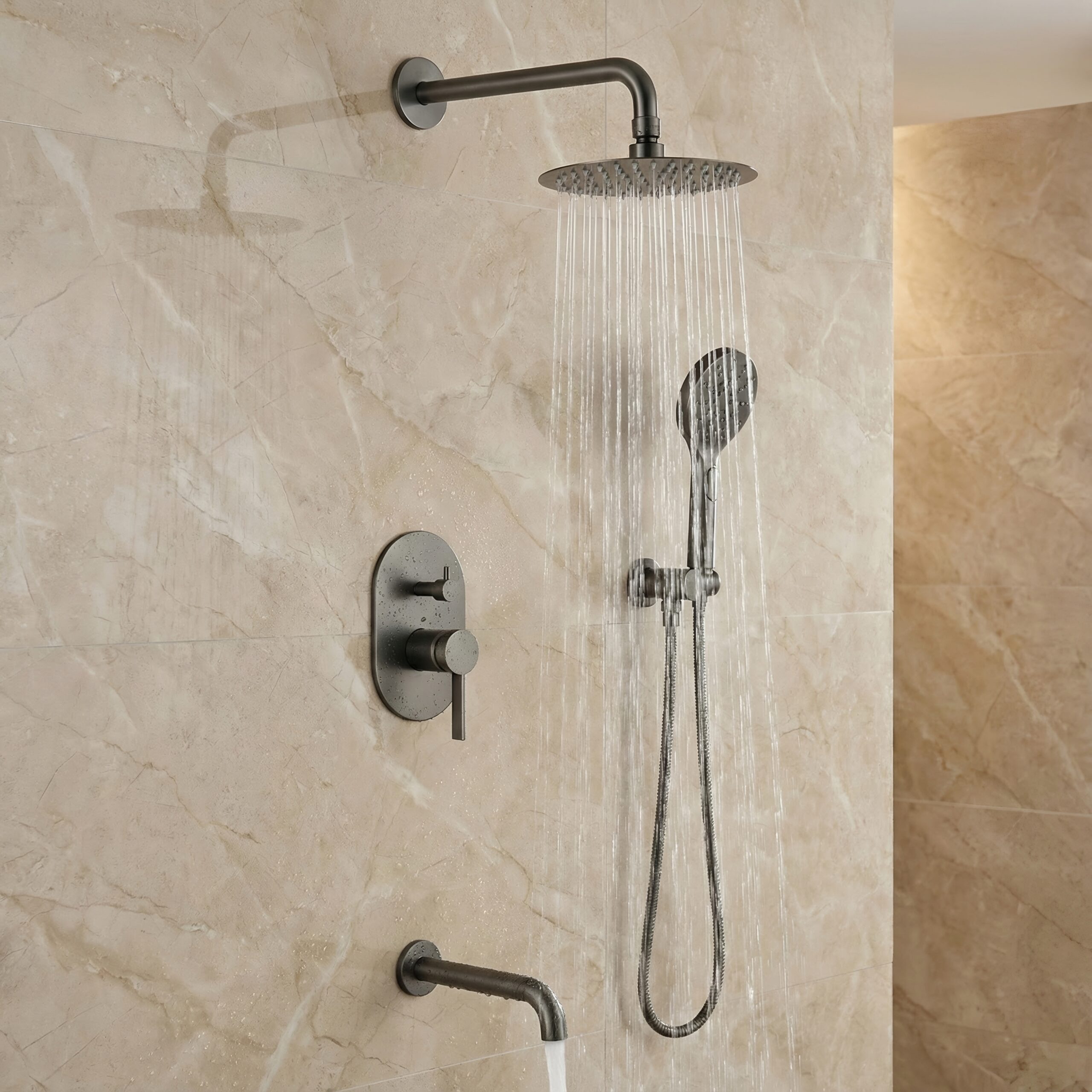 Contemporary Los Angeles hotel shower inspiration for The Conrad Los Angeles research example