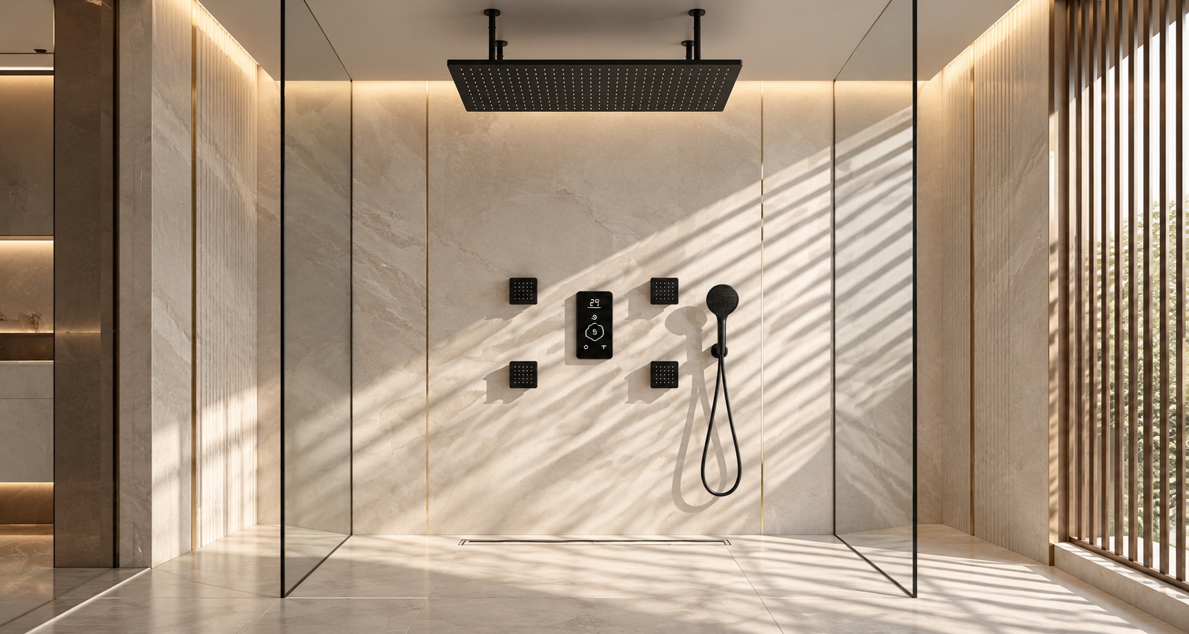 FontanaShowers multi-function spa shower concept for hospitality projects